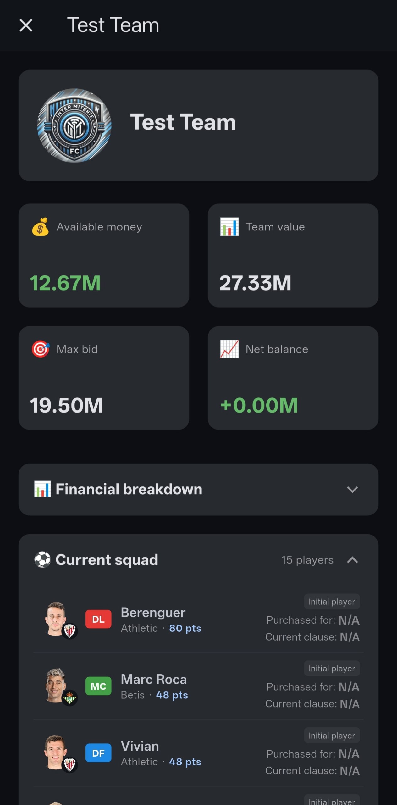Calculator for Biwenger | SMT Labs Studio